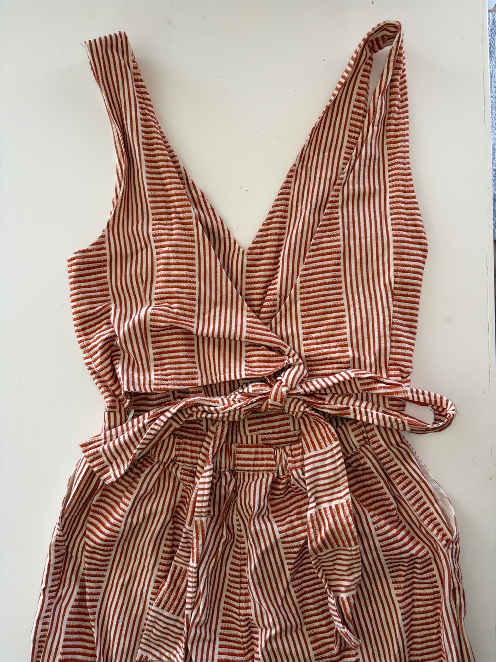 Lucky Brand Open Back Tribal Stripe Romper w/Pockets in Women’s XS
